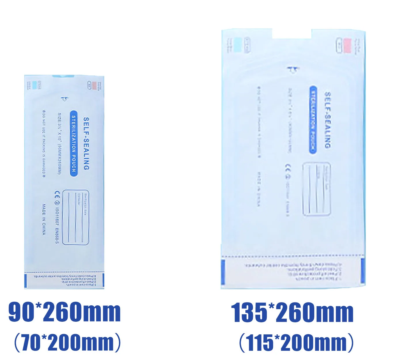 Medical Grade Disposable Self-Sealing Sterilization Bag Plastic Instruments Dental Pouches for Self-sterilization