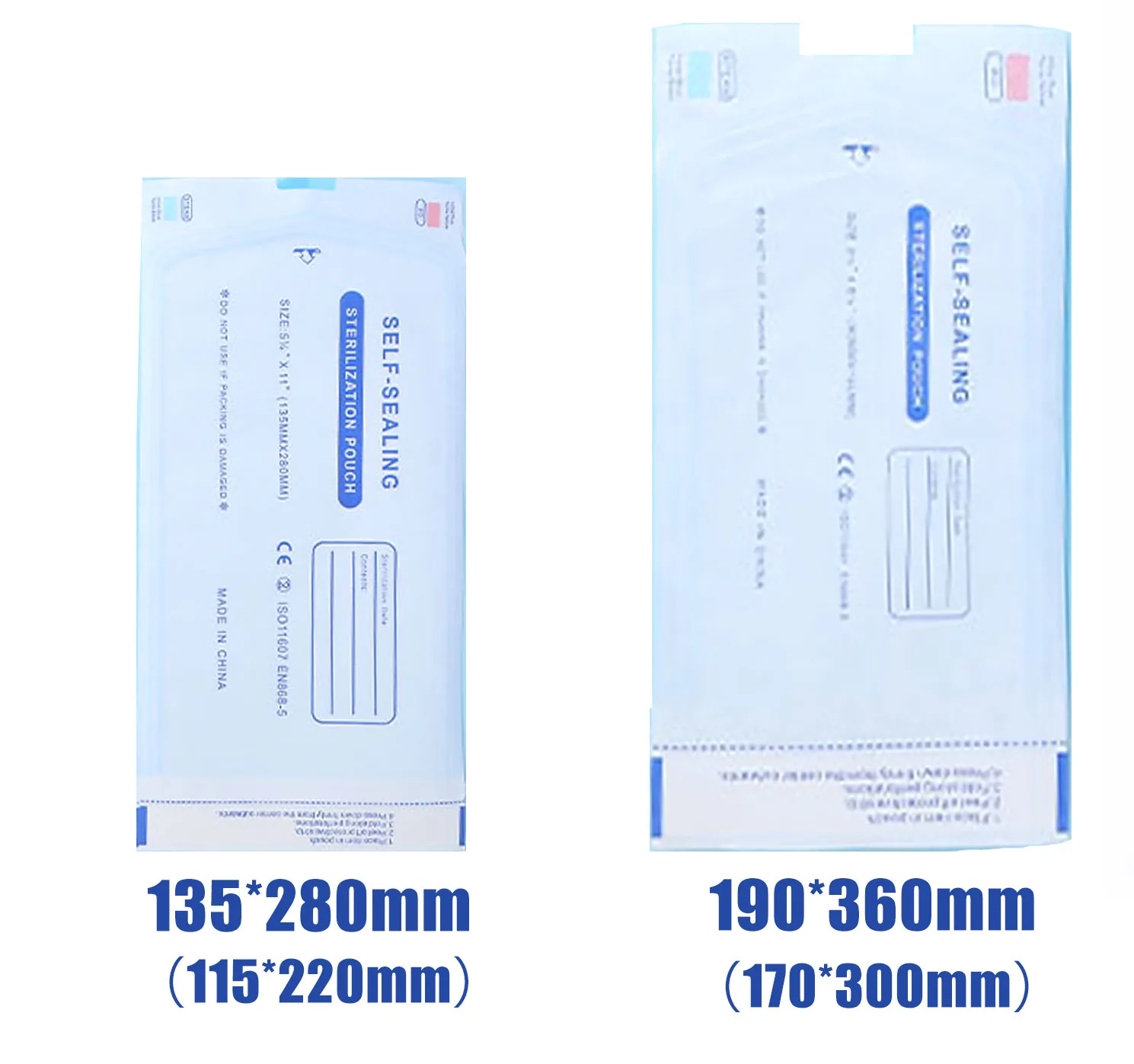 Medical Grade Disposable Self-Sealing Sterilization Bag Plastic Instruments Dental Pouches for Self-sterilization