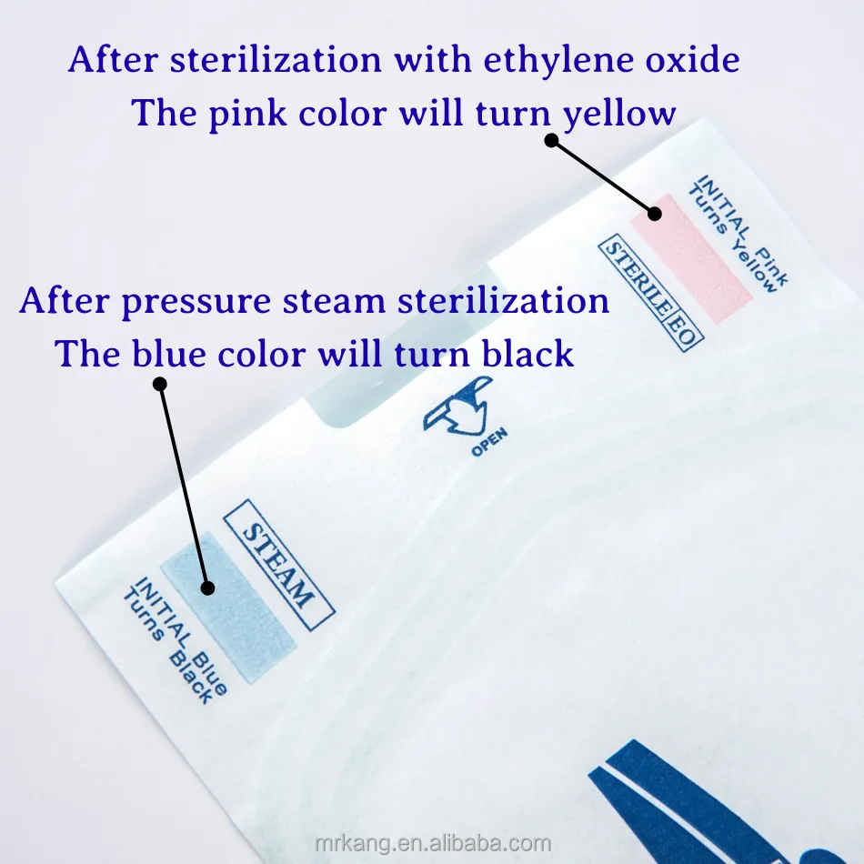 Medical Grade Self Sealing Autoclave Sterilization Pouch Indicator 200Pcs Box Disposable Disinfection Bags Dental Lab