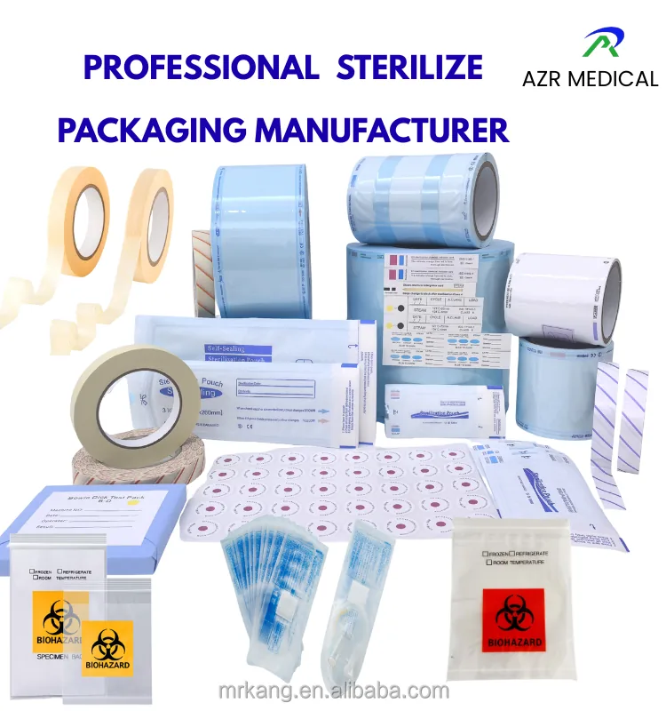 Medical Grade Self Sealing Autoclave Sterilization Pouch Indicator 200Pcs Box Disposable Disinfection Bags Dental Lab