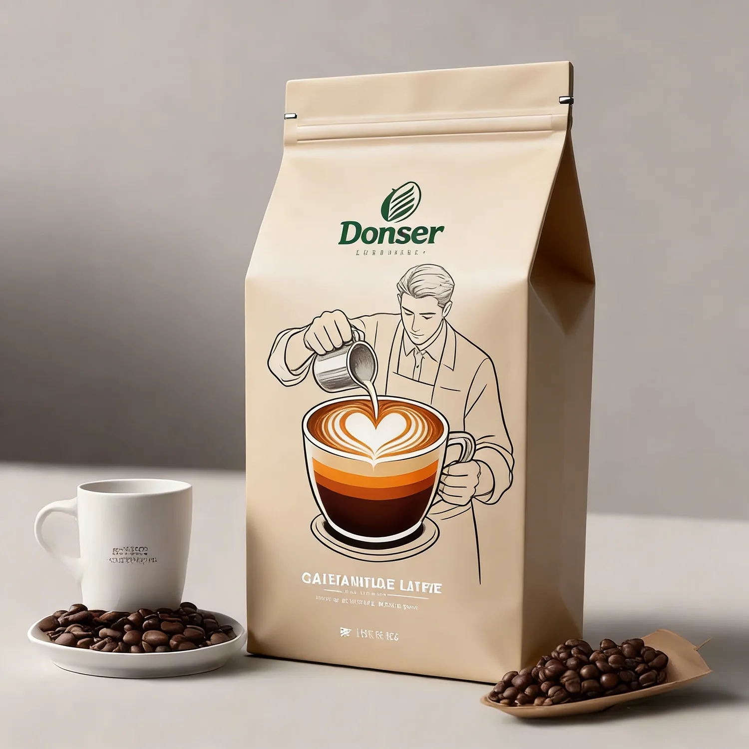 Metallised Flat Bottom Side-Gusset Coffee Pouch with Valve