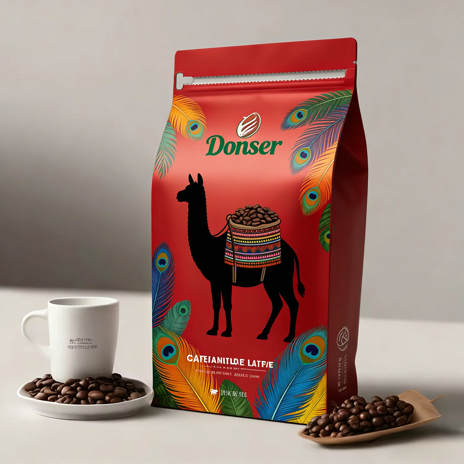 Metallised Flat Bottom Side-Gusset Coffee Pouch with Valve