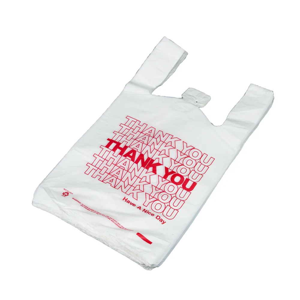 Multi Size Custom Logo Printed Portable Shopping Vest Plastic Sack Poly Carrier Bag HDPE LDPE T Shirt Bag