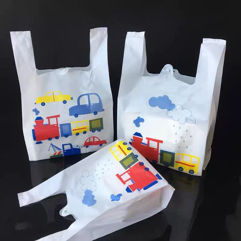 Multi Size Custom Logo Printed Portable Shopping Vest Plastic Sack Poly Carrier Bag HDPE LDPE T Shirt Bag