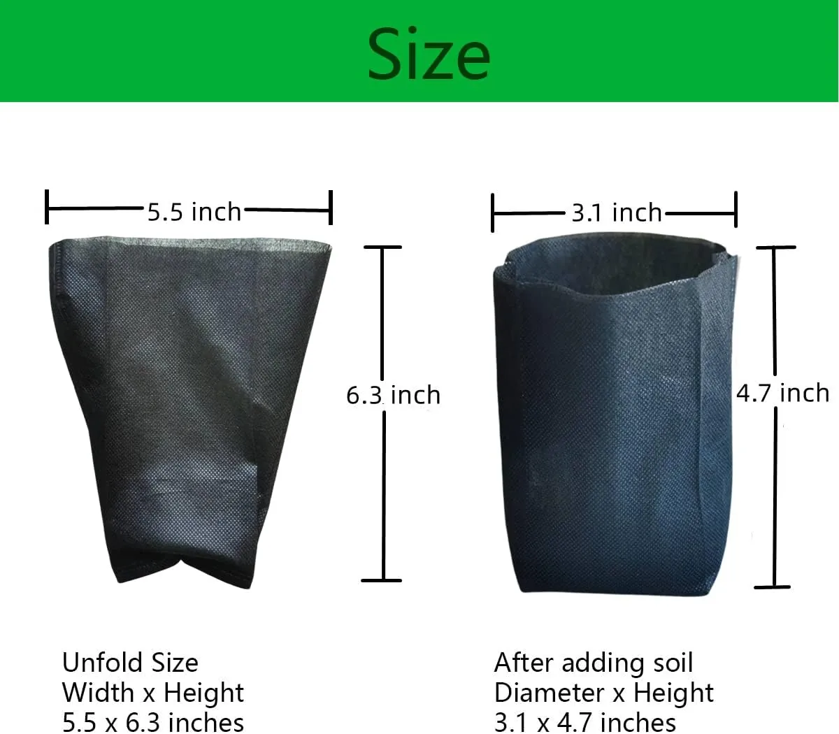 Nursery Non-Woven Fabric Seedling Bags Biodegradable Grow Bags for Home Garden Supply Tree Flower Vegetable Seed Starter Bags
