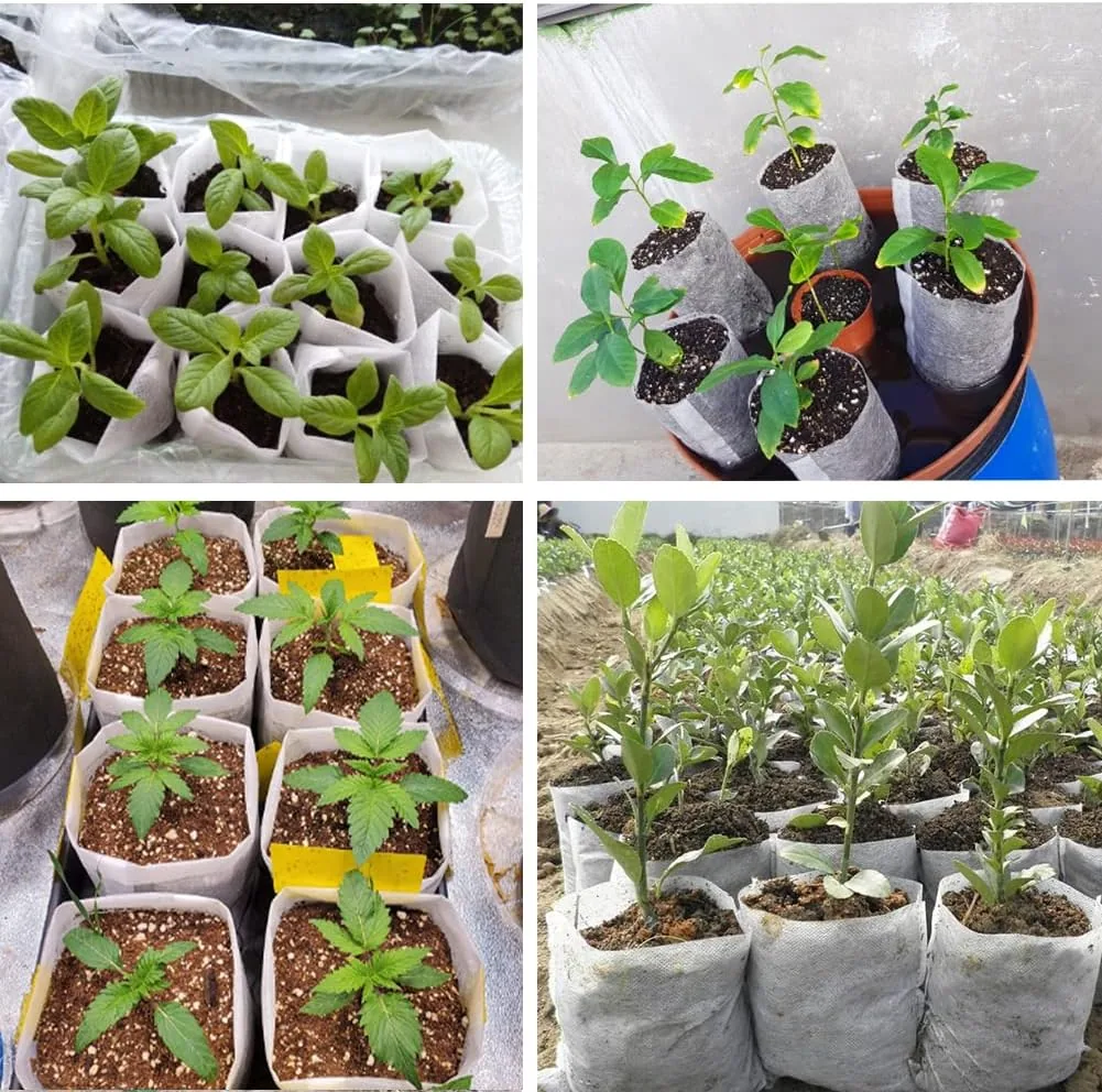 Nursery Non-Woven Fabric Seedling Bags Biodegradable Grow Bags for Home Garden Supply Tree Flower Vegetable Seed Starter Bags