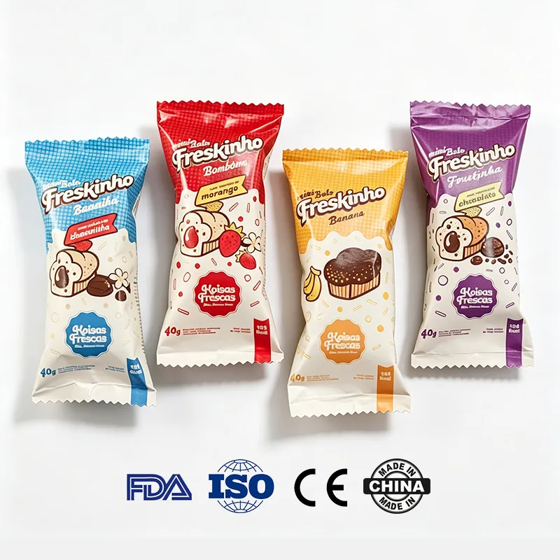 Nylon/Foil Centre-Seal Pillow Pouch for Cookies, Biscuits & Snacks