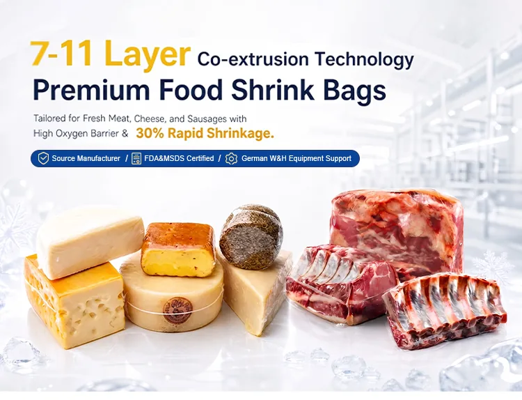 PA/EVOH/PE Multi-Layer Shrink Bag for Beef, Poultry & Cheese
