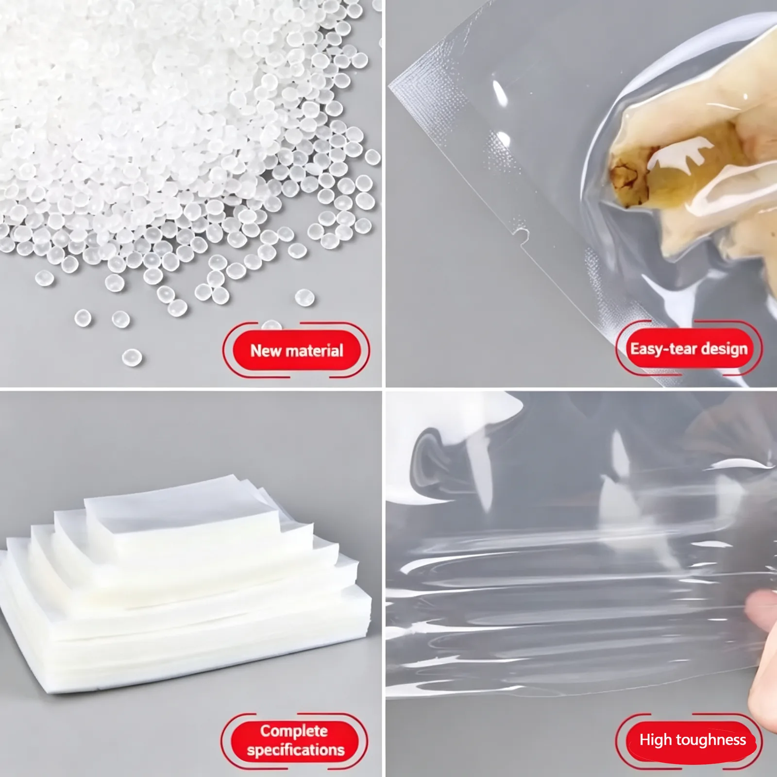 PA/PE Clear Vacuum Bag for Pizza, Salad & Baked Goods