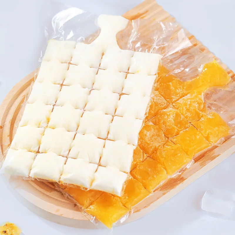 PE Disposable Self-Seal Ice Cube Bags — 19 × 30 cm, 24–28 Cubes