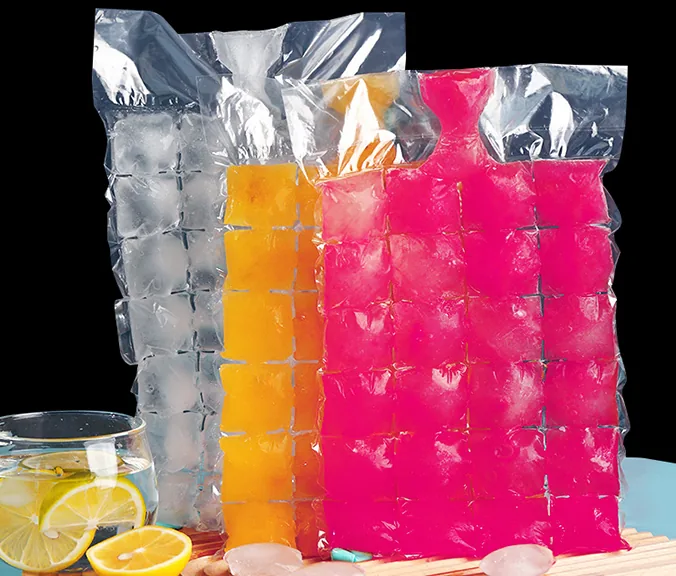 PE Disposable Self-Seal Ice Cube Bags — 19 × 30 cm, 24–28 Cubes
