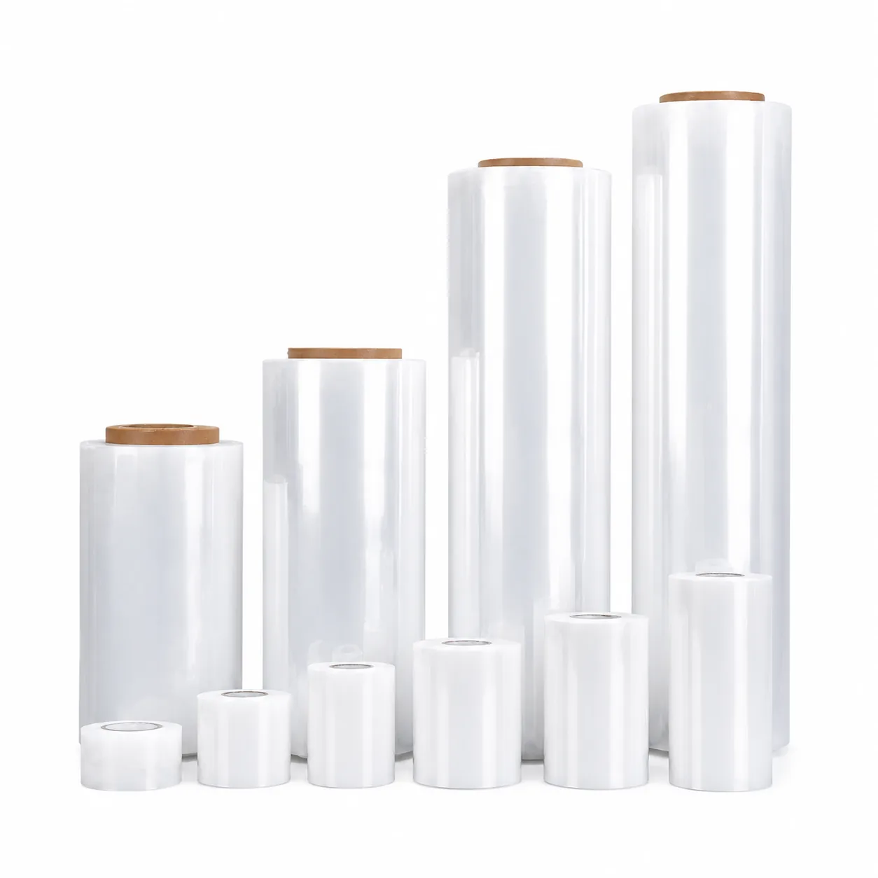 PE Stretch Film Roll For Pallet Wrapping Industrial Packaging Transparent Plastic Film Custom Thickness