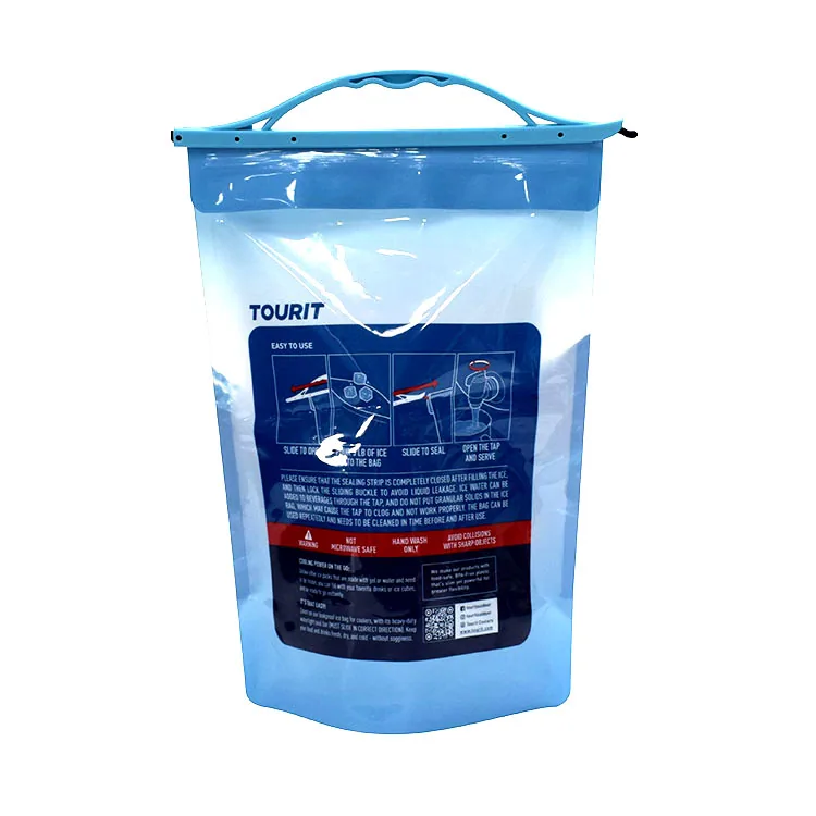 5 L PET/PA/PE Collapsible Water & Ice Bag with Spout and Clamp Handle