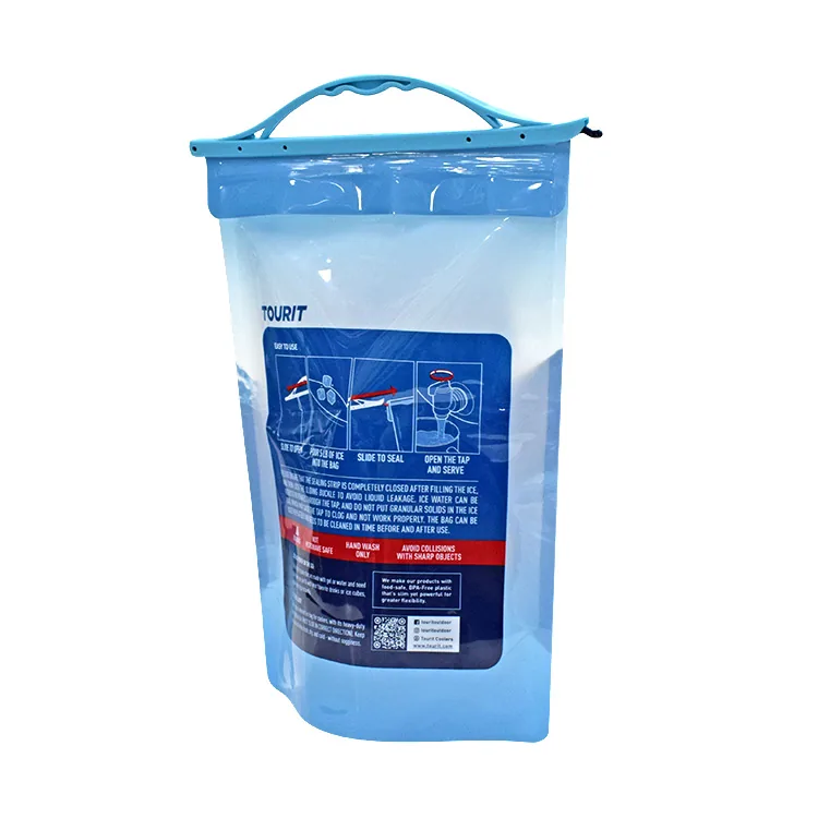 5 L PET/PA/PE Collapsible Water & Ice Bag with Spout and Clamp Handle