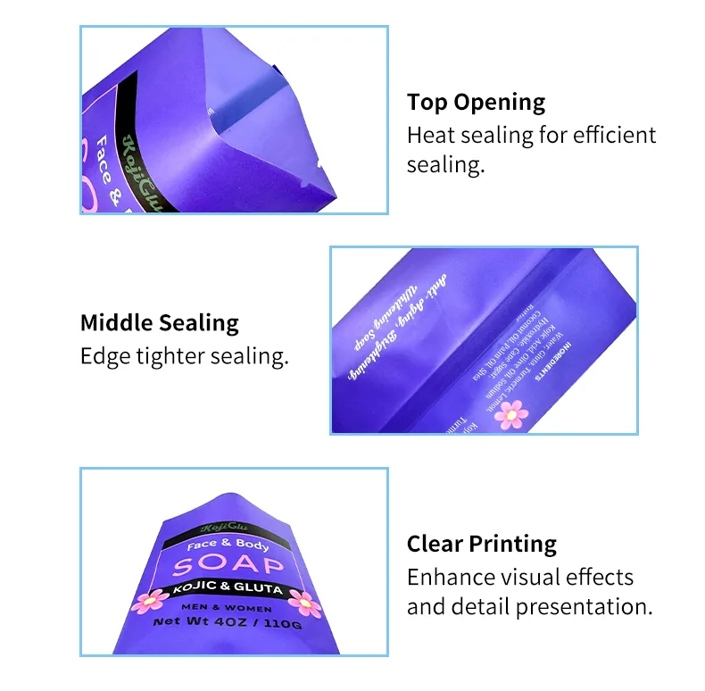 PET/PE Back-Seal Pillow Bag for Soap, Bakery & Commodity Packing
