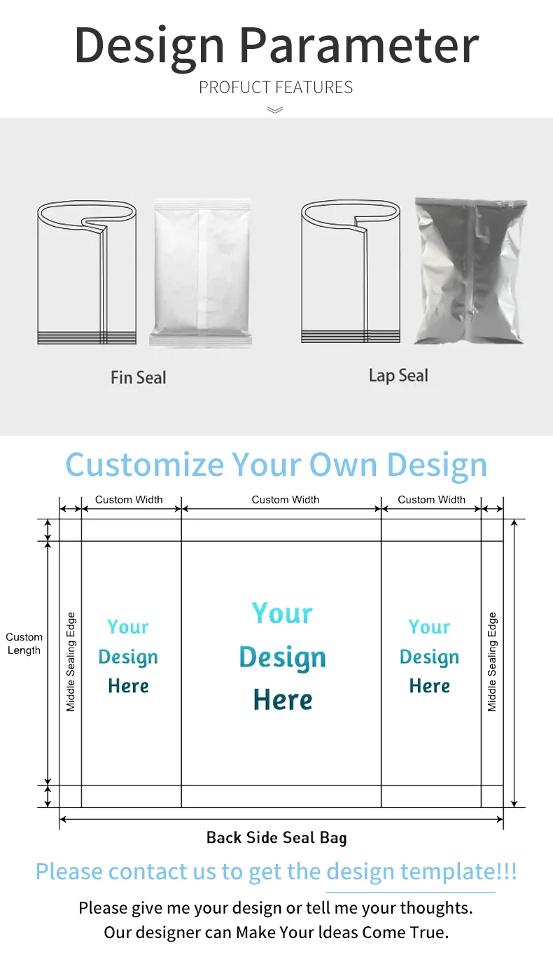 PET/PE Back-Seal Pillow Bag for Soap, Bakery & Commodity Packing