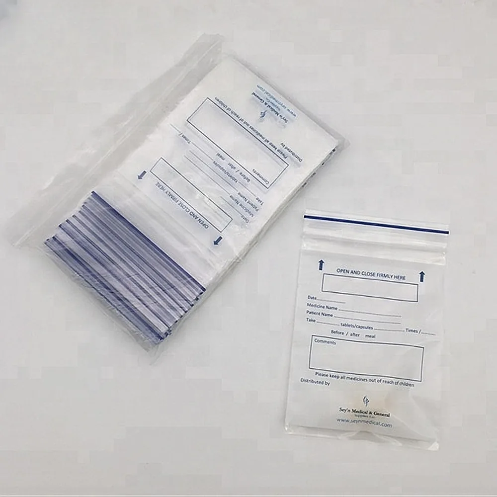Pharmacy Pills Bag Medicine Envelope Dispensing Drug and Pills Packaging Zip Lock Bag