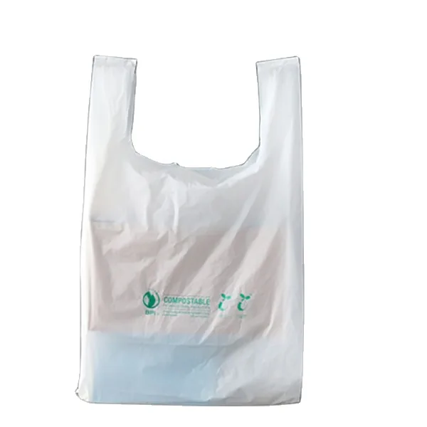 Certified Compostable PLA/PBAT T-Shirt Bag on Roll