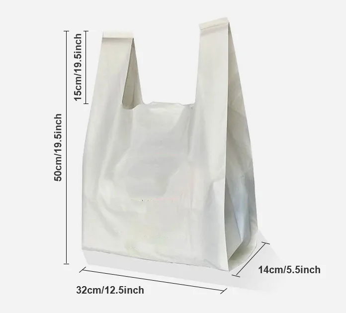 Certified Compostable PLA/PBAT T-Shirt Bag on Roll