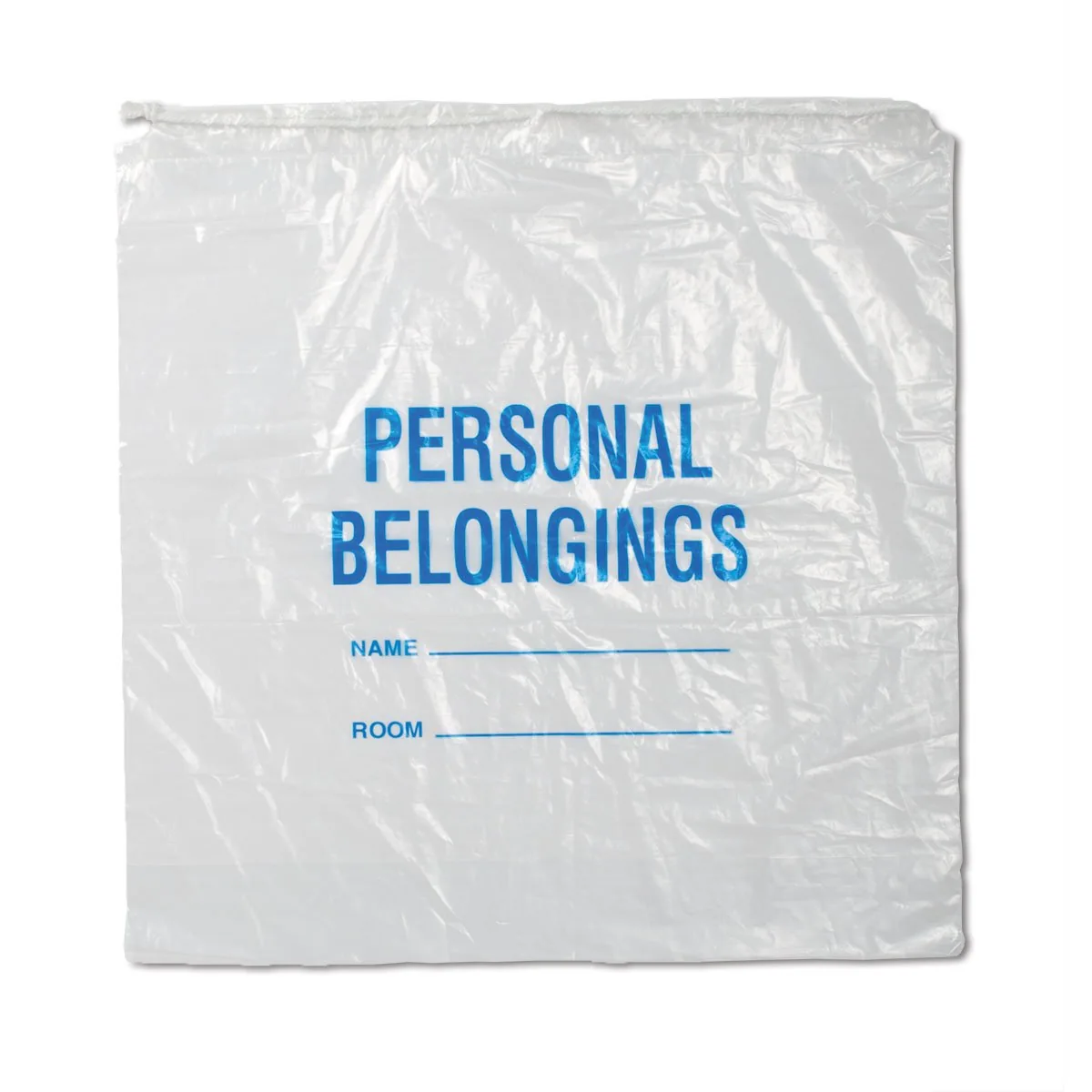 Plastic Handle Patient Belonging Bag,Clear or White with Blue Print for Hospital Using Hard Loop Handle Bag