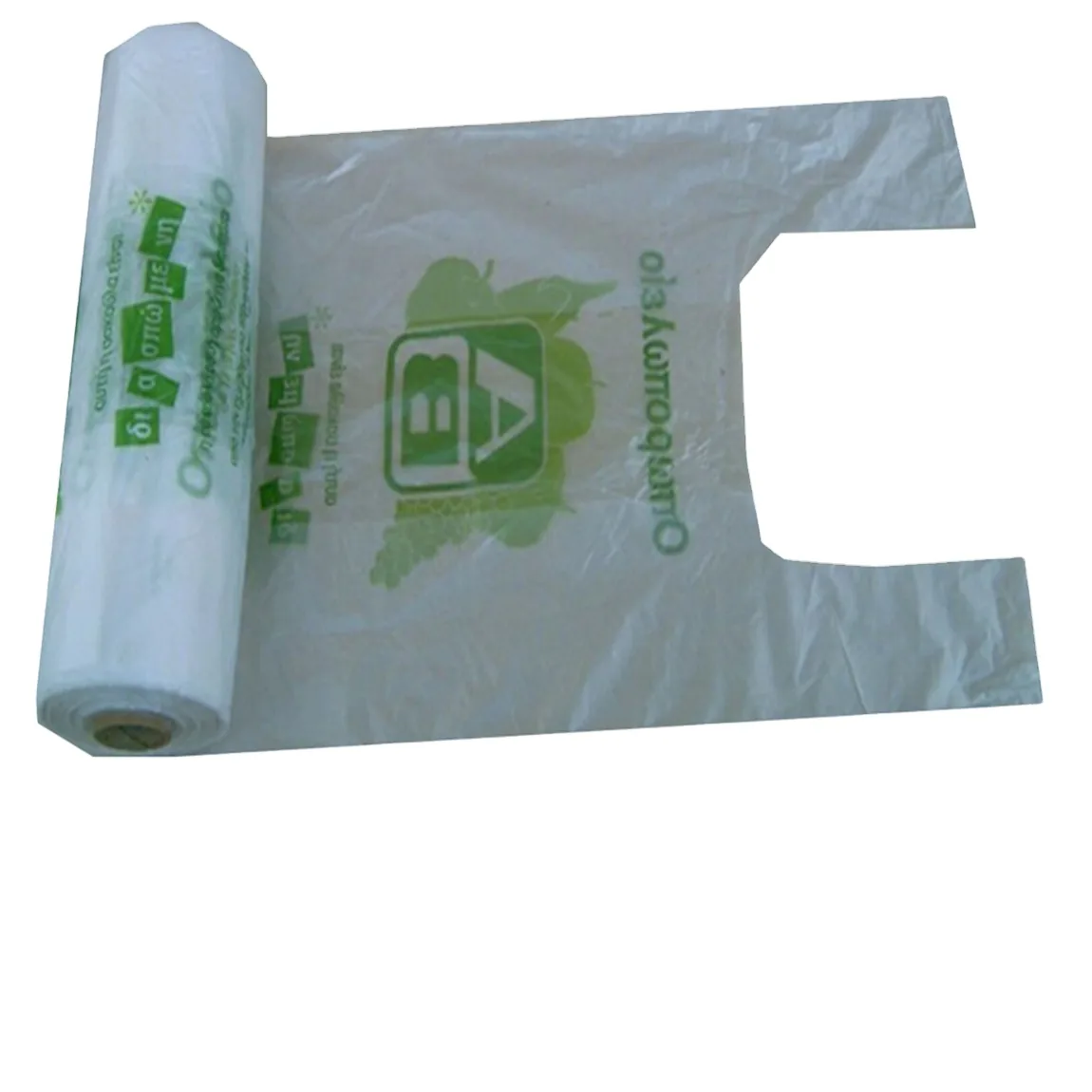 Plastic T-shirt Bags on Roll for Rubbish Disposable PE Good Quality Accept Custom