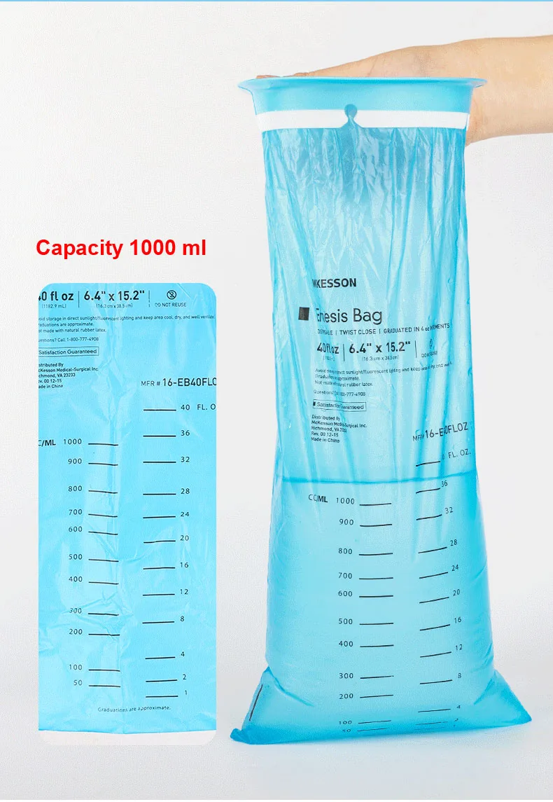 Portable Disposable Medical Plastic Leakproof Emesis Bags Vomit Bags for Travel Motion Sickness