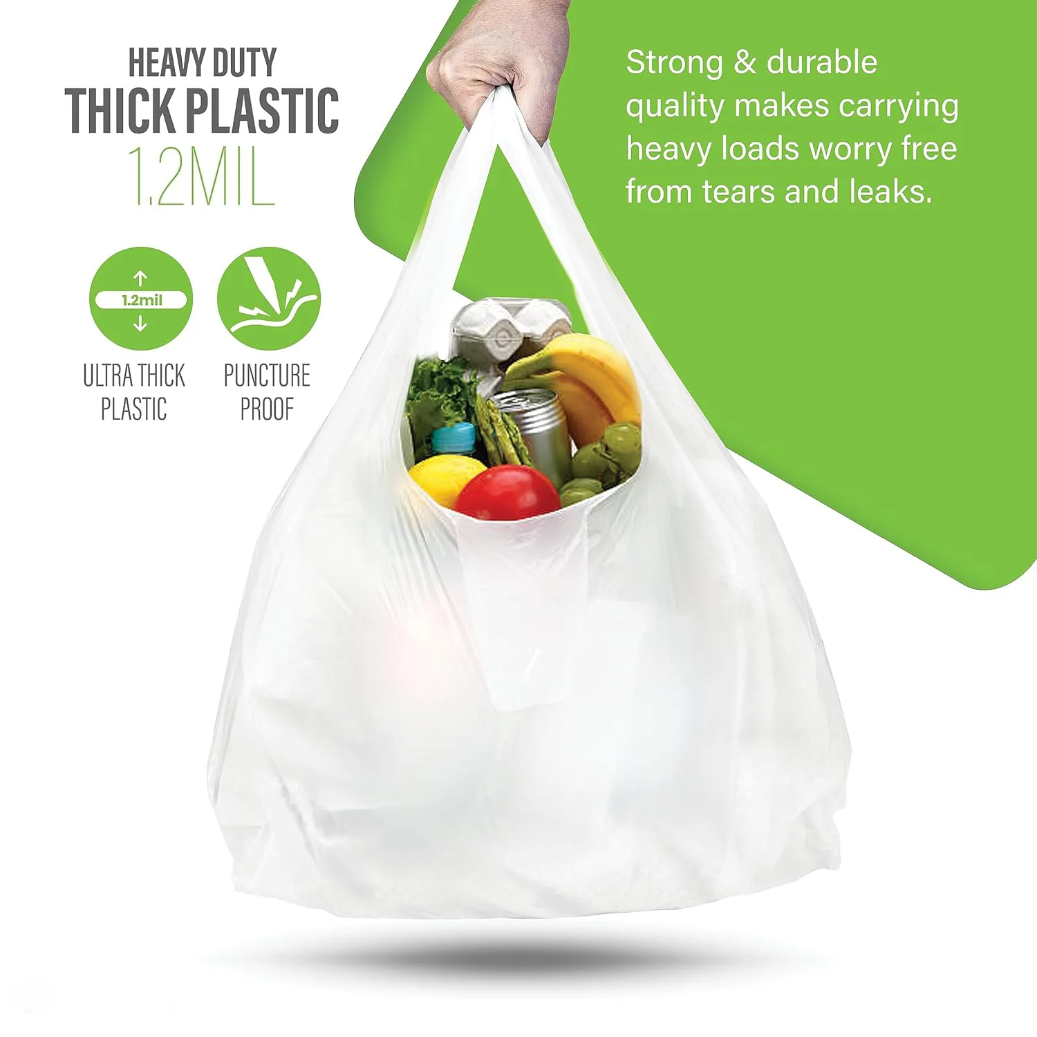 PP Vest Carrier Bag on Roll with Recycled Content