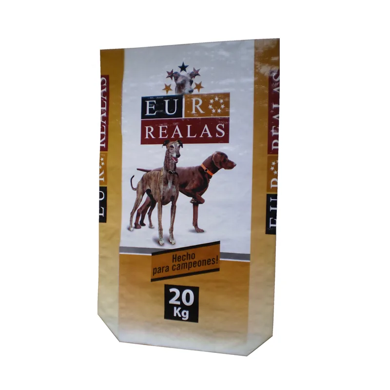 PP Woven Animal Feed Pet Feed Laminated Bag with Block Bottom 20kg 50kg