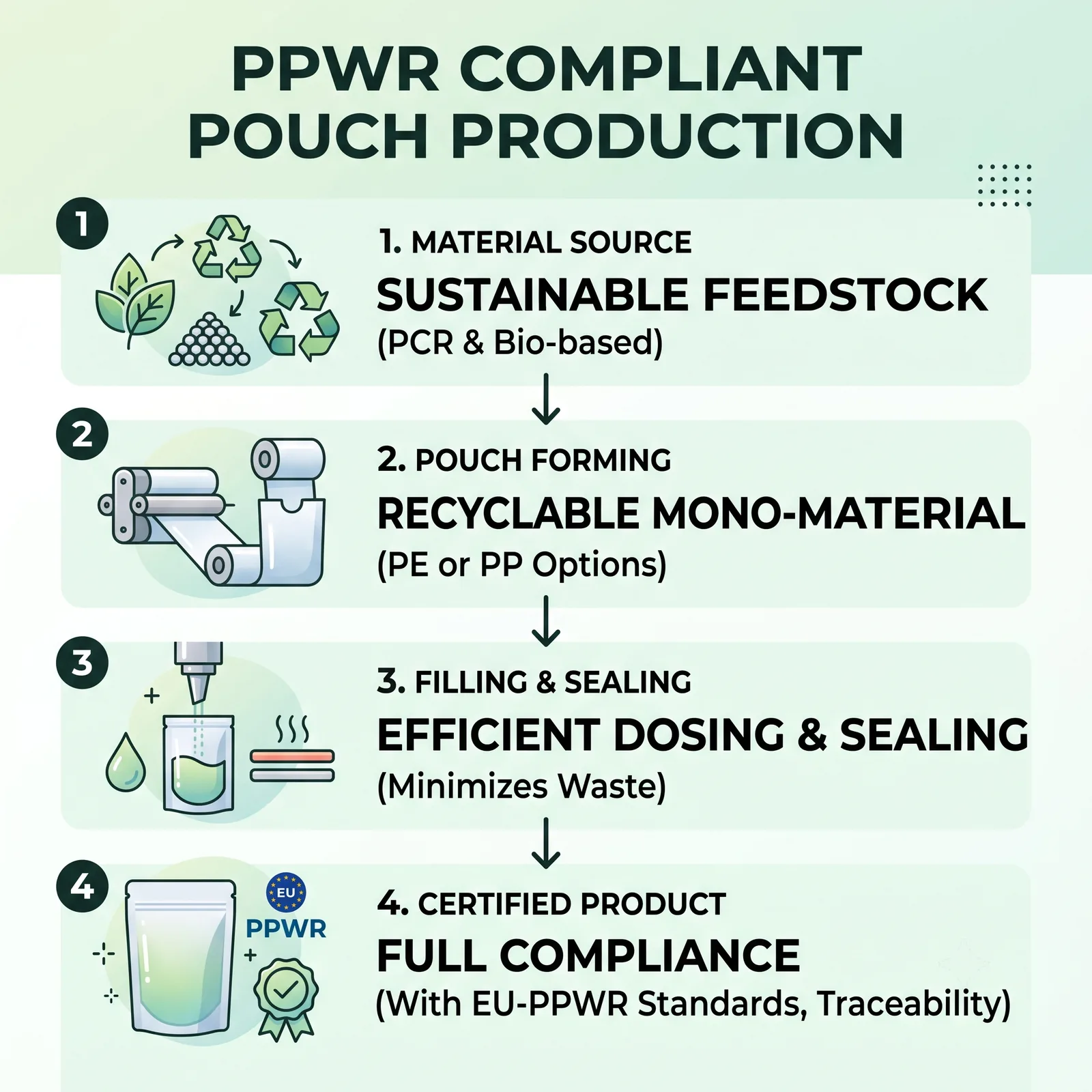 PPWR-Ready Mono-PE High-Barrier Stand-Up Pouch