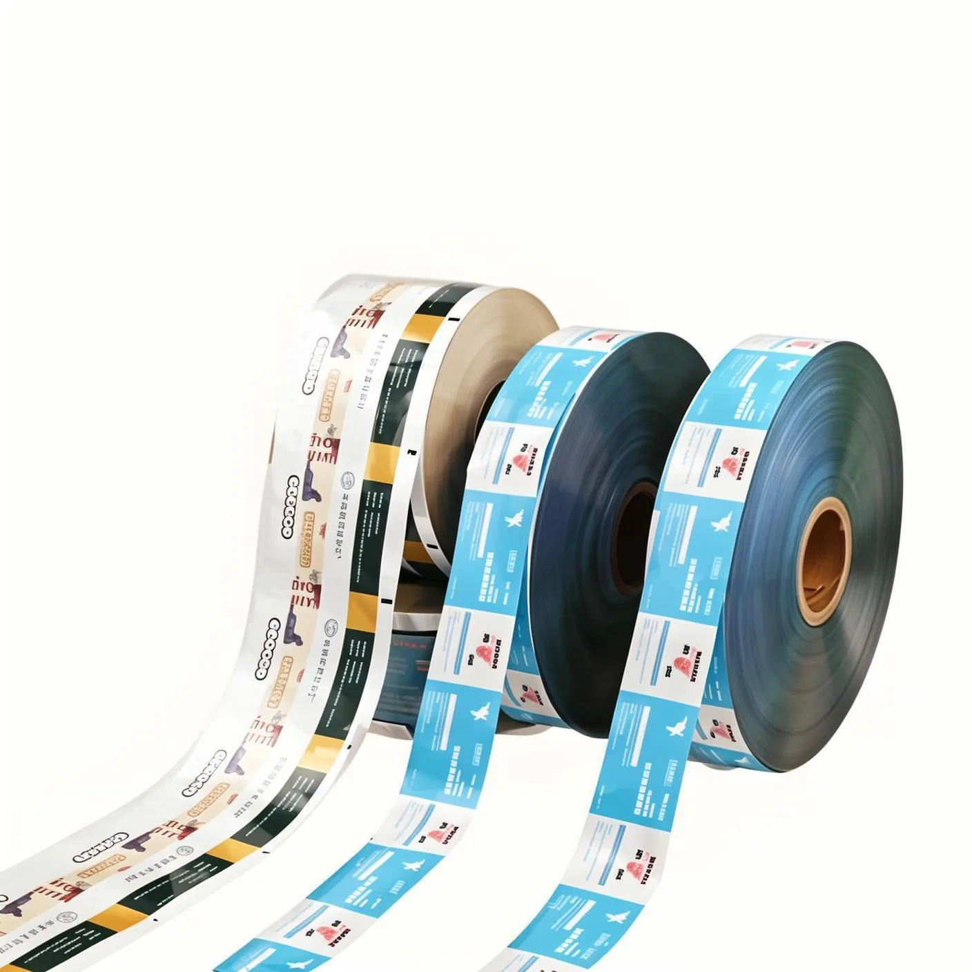 Print Plastic Foil Laminated Heat Sealable Rigid Food Grade Shrink Film Glossy Snack Cookie Packaging Roll Stock