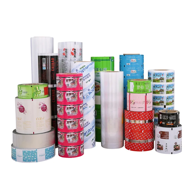 Print Plastic Foil Laminated Heat Sealable Rigid Food Grade Shrink Film Glossy Snack Cookie Packaging Roll Stock