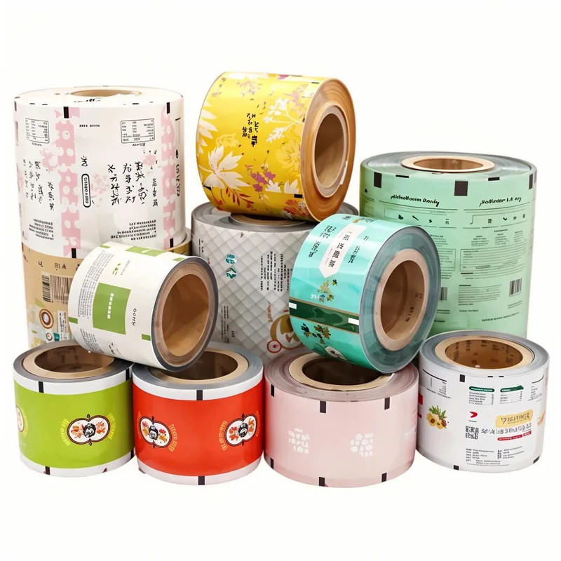 Print Plastic Foil Laminated Heat Sealable Rigid Food Grade Shrink Film Glossy Snack Cookie Packaging Roll Stock