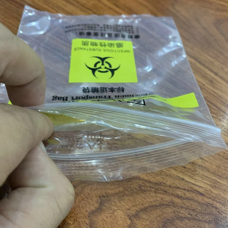 Promotion 3 Walls Gravure Printing Pathology Eco Friendly Lab Use Side Gusset Clear Plastic Specimen Biohazard Bags