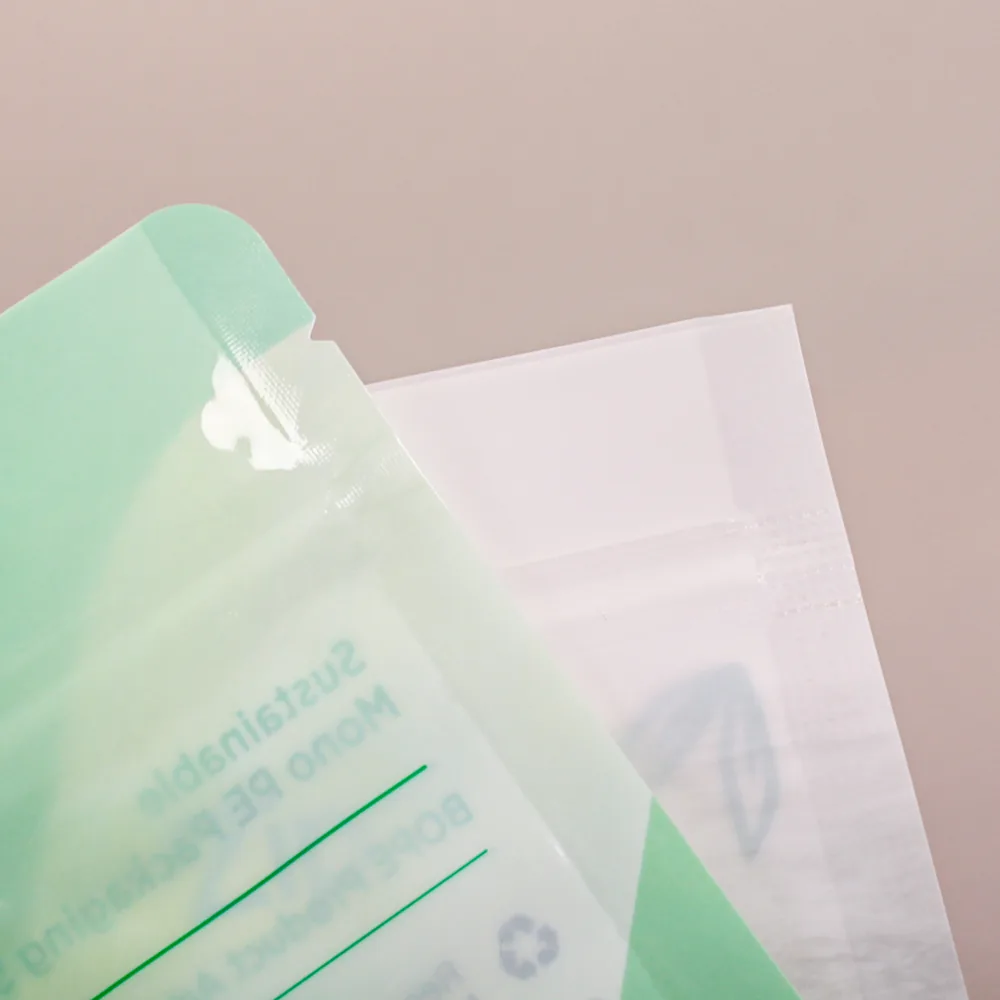 Recyclable Mono-PE Zip Pouch for Snacks — Opaque & Odour Proof