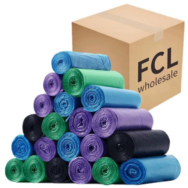 Refuse Sacks Trash Bin Liner Garbage Bag Biodegradable Drawstring Custom Printed Plastic Trash Plastic