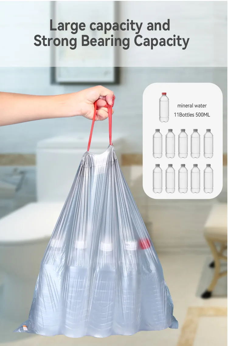 Refuse Sacks Trash Bin Liner Garbage Bag Biodegradable Drawstring Custom Printed Plastic Trash Plastic