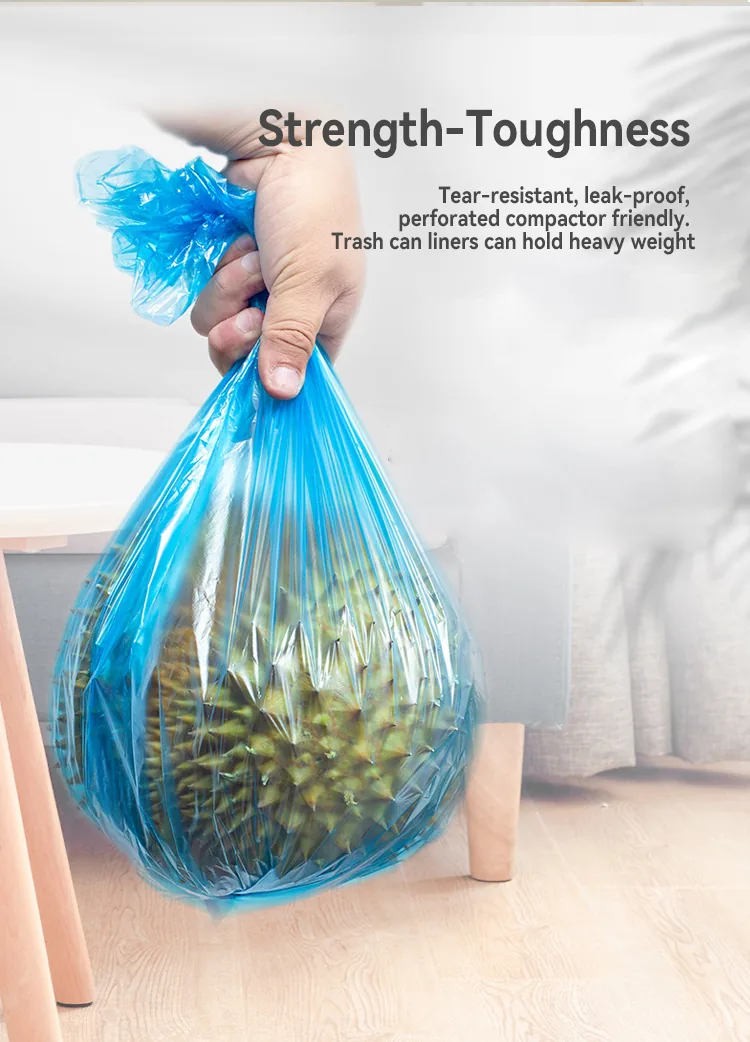 Refuse Sacks Trash Bin Liner Garbage Bag Biodegradable Drawstring Custom Printed Plastic Trash Plastic