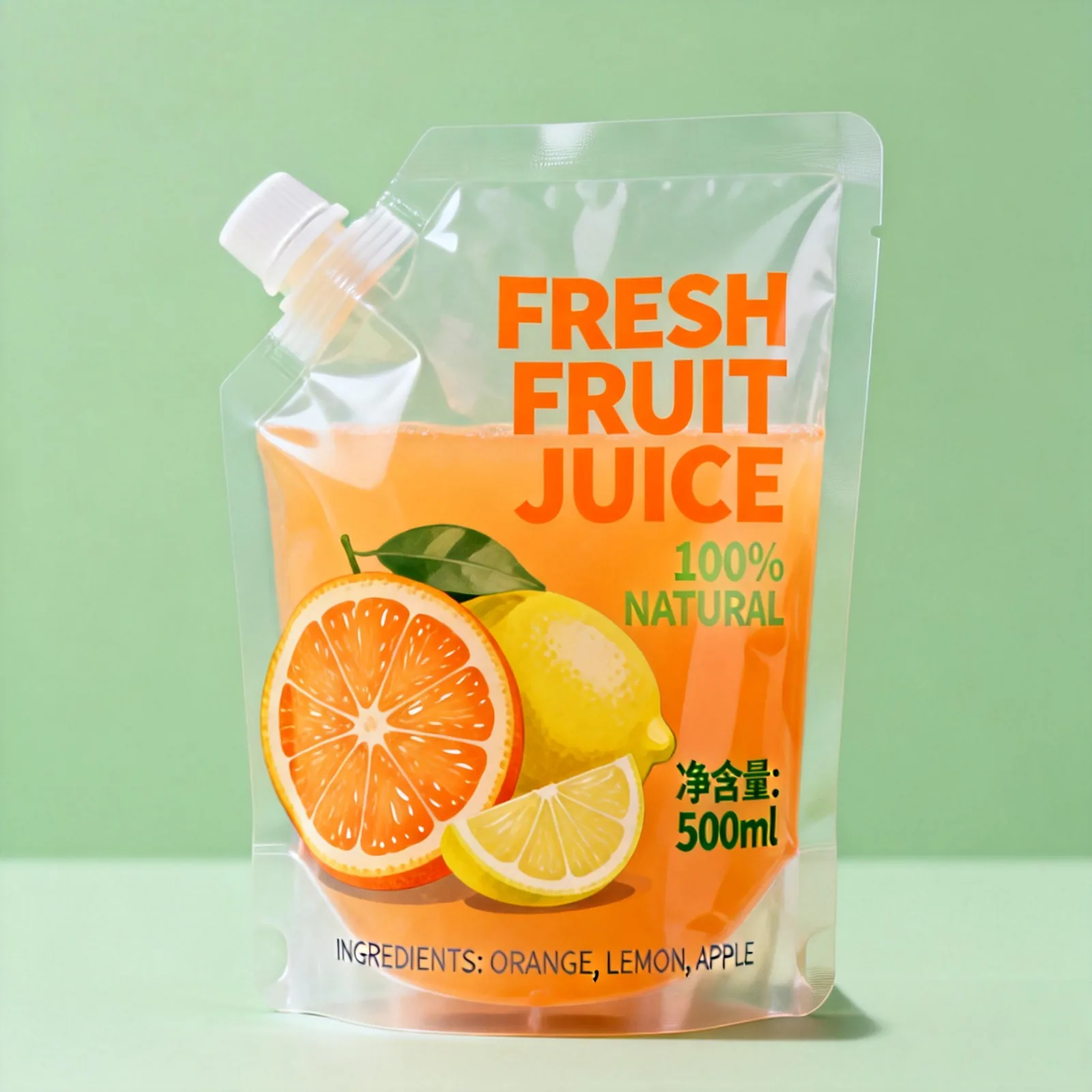 Resealable Transparent Baby Food Spout Pouch Custom 25 50 100 150 250 500ml 1L Stand up Juice Drink Pouch with Nozzle