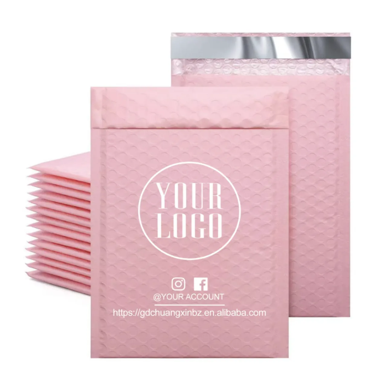 Shiny Holographic Bubble Mailer Resealable Shipping Bags for Couriers Poly Material Plain Envelope for Gift Wrapping