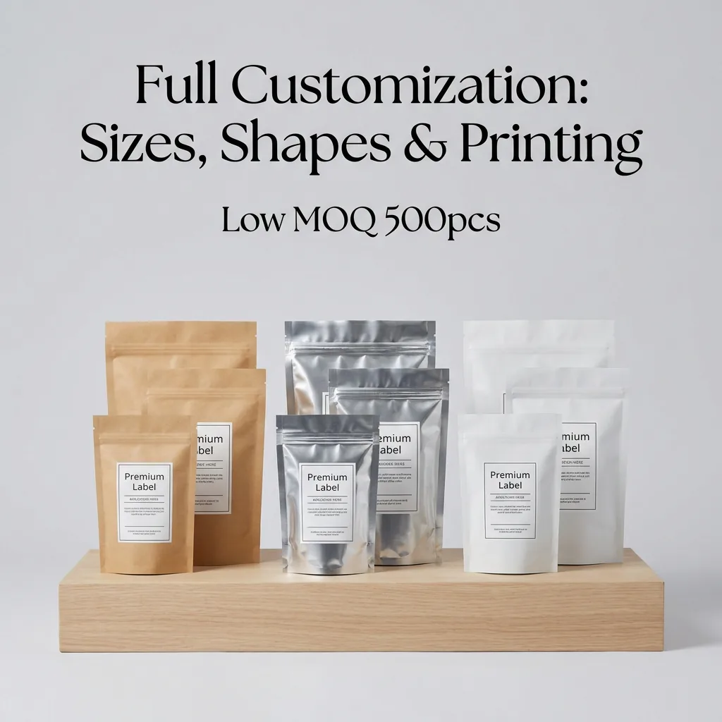 Short-Run Custom Printed Stand-Up Ziplock Food Pouch
