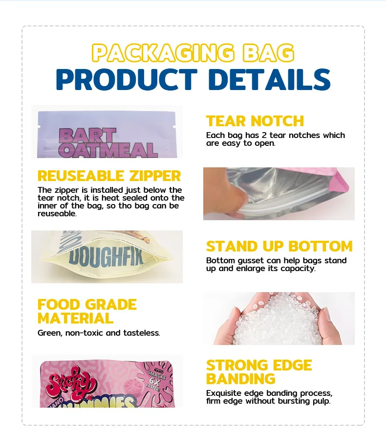 Short-Run Custom Printed Stand-Up Ziplock Food Pouch