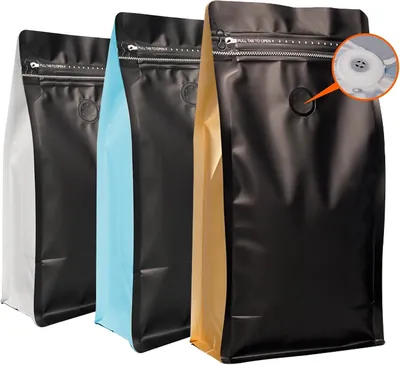 Side-Gusset Flat-Bottom Coffee Bag with Degassing Valve — Foil