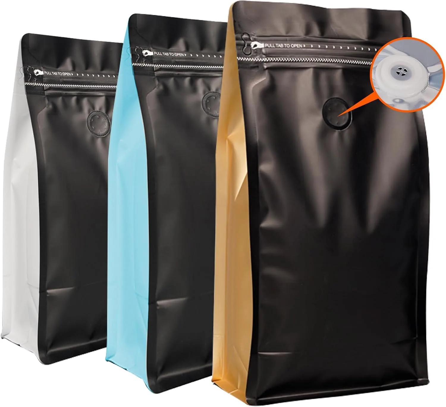 Side-Gusset Flat-Bottom Coffee Bag with Degassing Valve — Foil