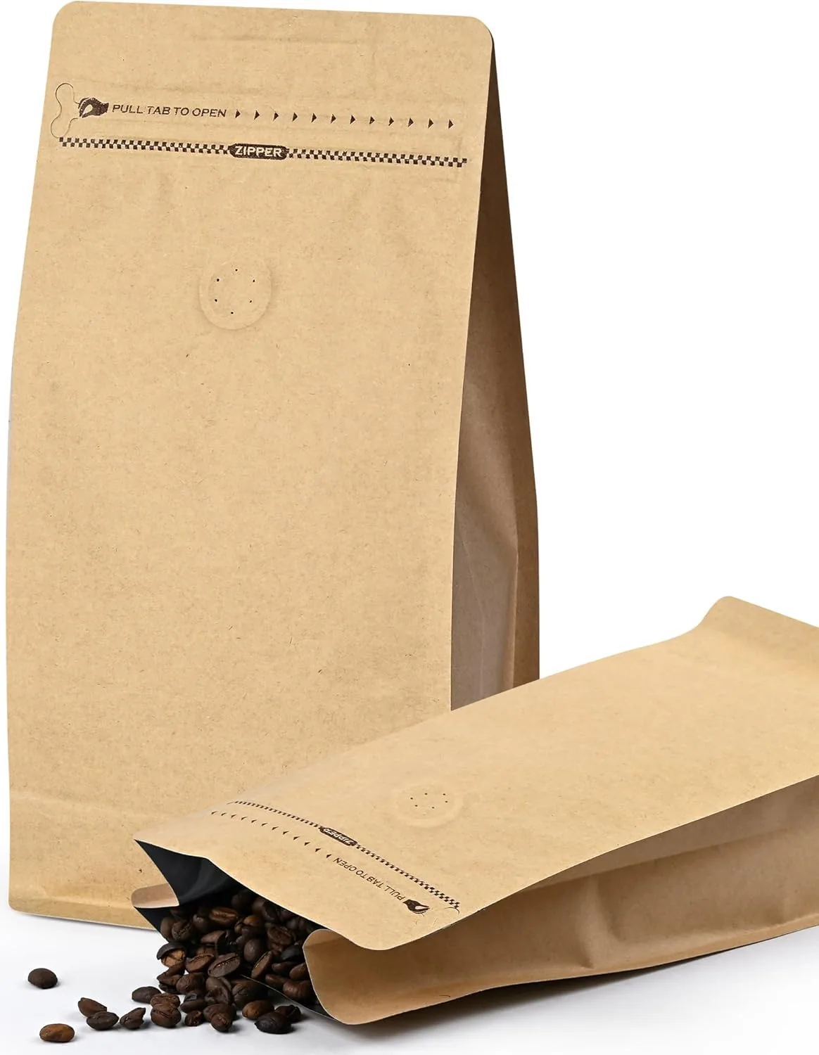 Side-Gusset Flat-Bottom Coffee Bag with Degassing Valve — Foil
