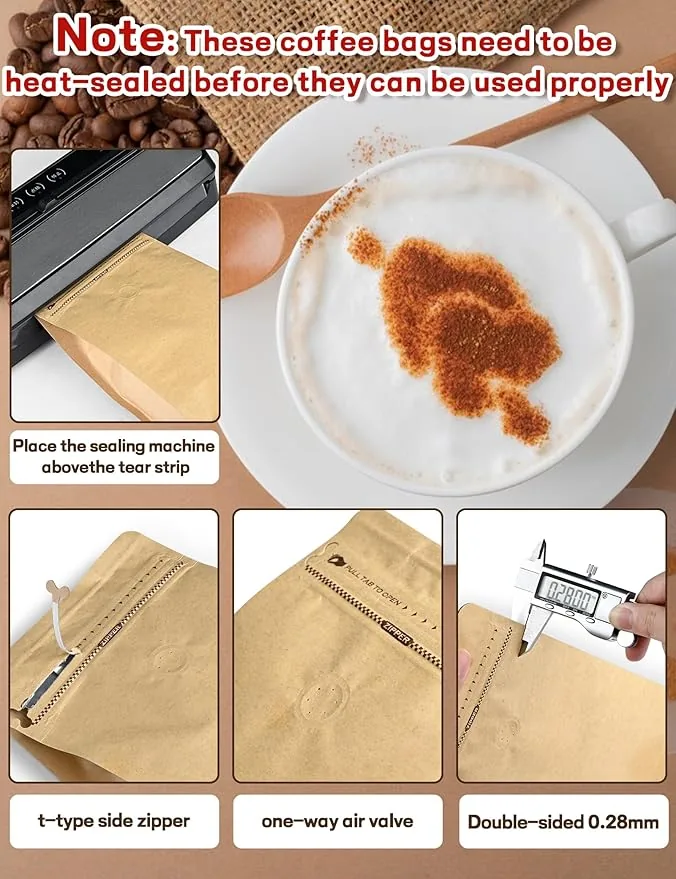 Side-Gusset Flat-Bottom Coffee Bag with Degassing Valve — Foil