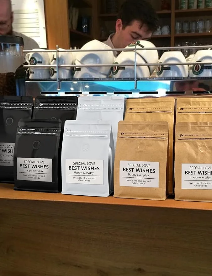Side-Gusset Flat-Bottom Coffee Bag with Degassing Valve — Foil