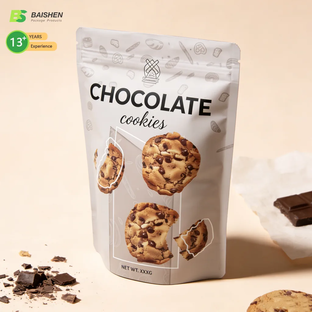 Soft Candy Mylar Pouch Custom Printed Stand-Up Zipper Doypack Chocolate Cocoa Packaging