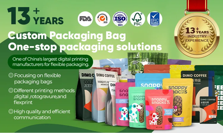 Soft Candy Mylar Pouch Custom Printed Stand-Up Zipper Doypack Chocolate Cocoa Packaging