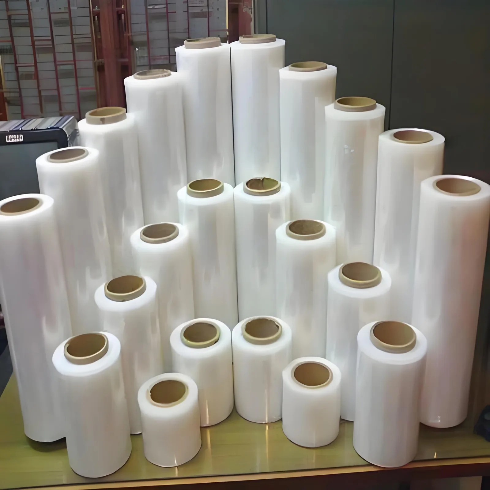 Soft LLDPE Pallet Stretch Film 20 Micron High Tensile Clear High Gloss Cling Wrap Rolls 500mm X 300m Supermarket Grocery