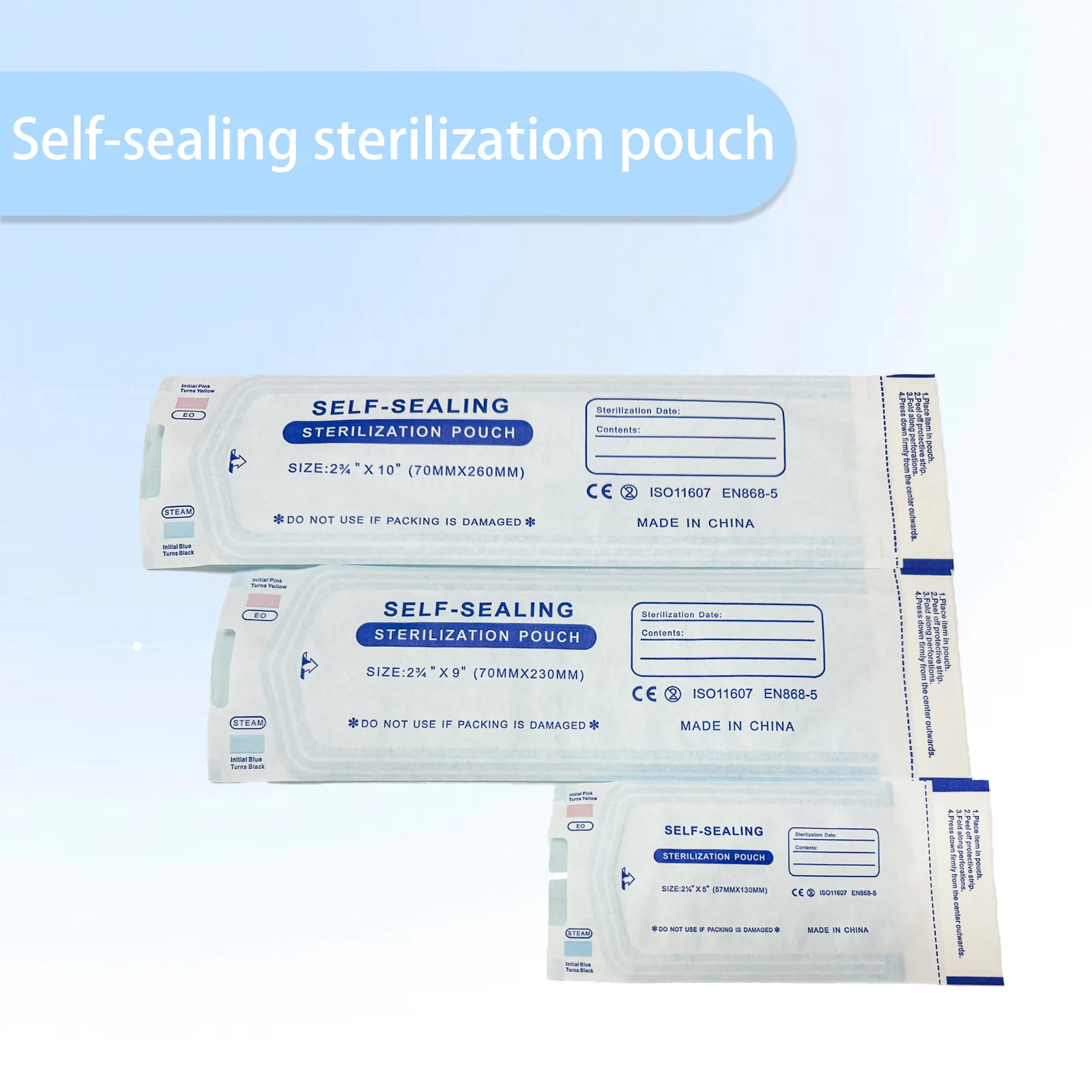 Sterilization Pouch and Autoclave Bags Heat Resistant Steam Sterilization for Dental and Oral Instruments